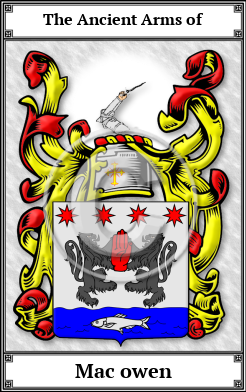 Mac owen Family Crest Download (JPG)  Book Plated - 150 DPI